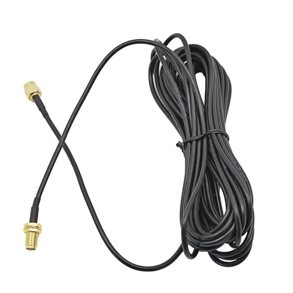 3m(10FT) RP-SMA Male to Female Wifi Antenna Connector Extension Cable Black (RG174-3M-N)