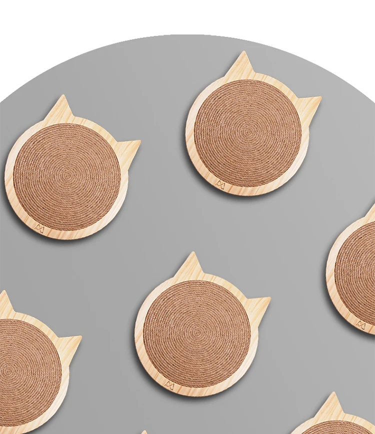 Cat Scratching Plate Claw Sisal Grasping Pad Solid Wood Wear-resistant Sofa Anti-cat Catching Toy Cat Itching Pet Supplies