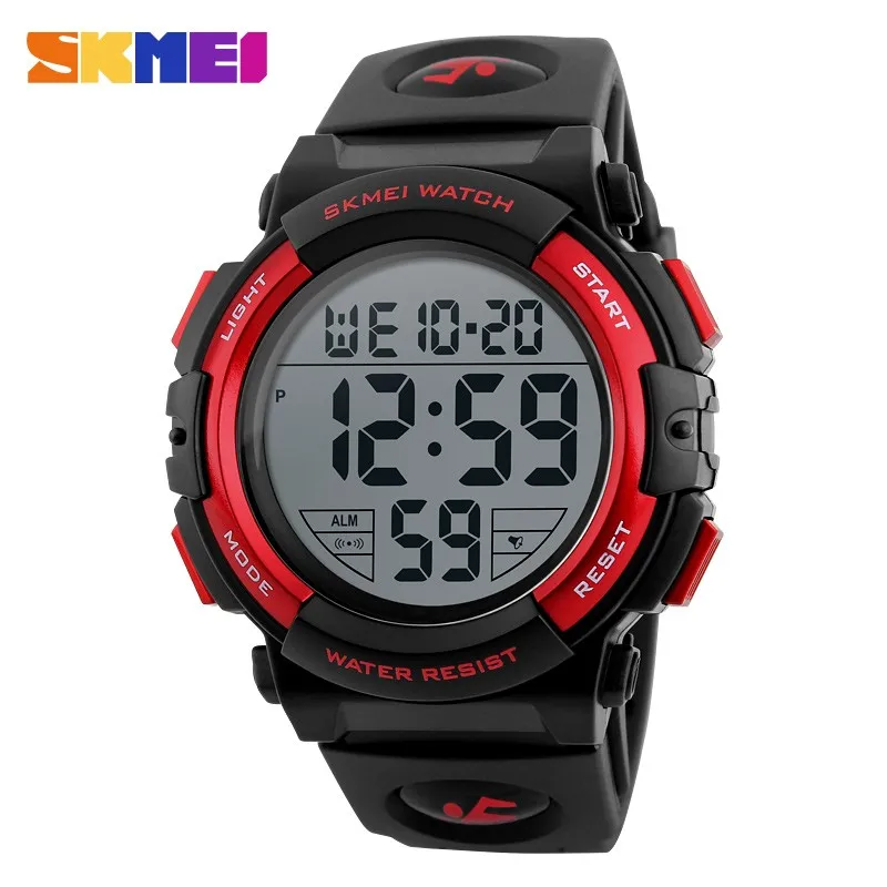 Skmei Brand Luxury 1258 Luminous Digital Clock Alarm Men Fashion Outdoor 50m Waterproof Sports Silicone Led Watch