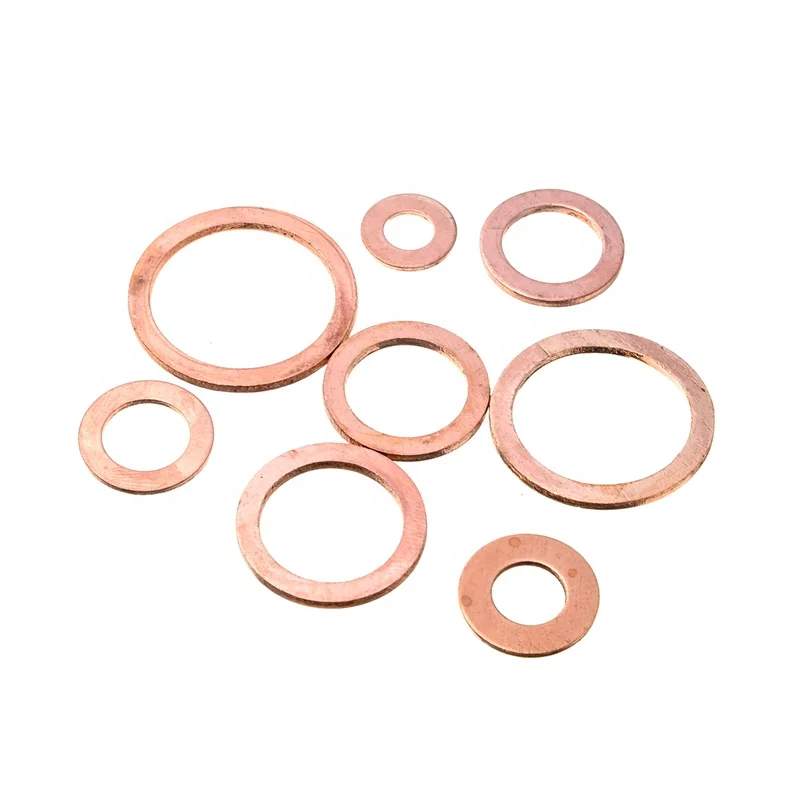 Urlwall 400Pcs Assorted Copper Washer Gasket Set M6-M22 Flat Ring Seal Assortment Kit with Box For Hardware Accessories