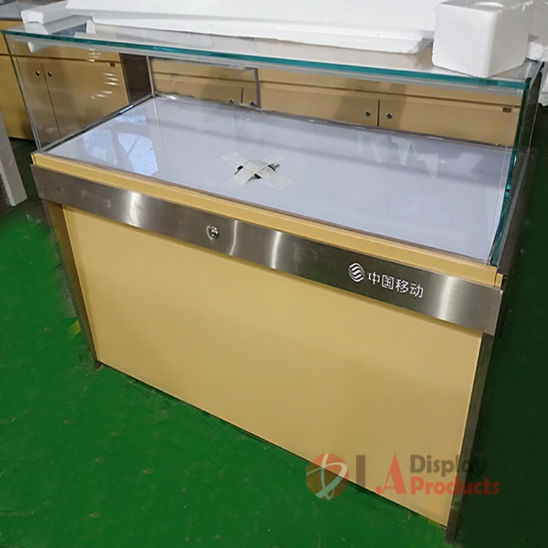 Factory custom made jewelry  glasses display showcase front open glass display showcase