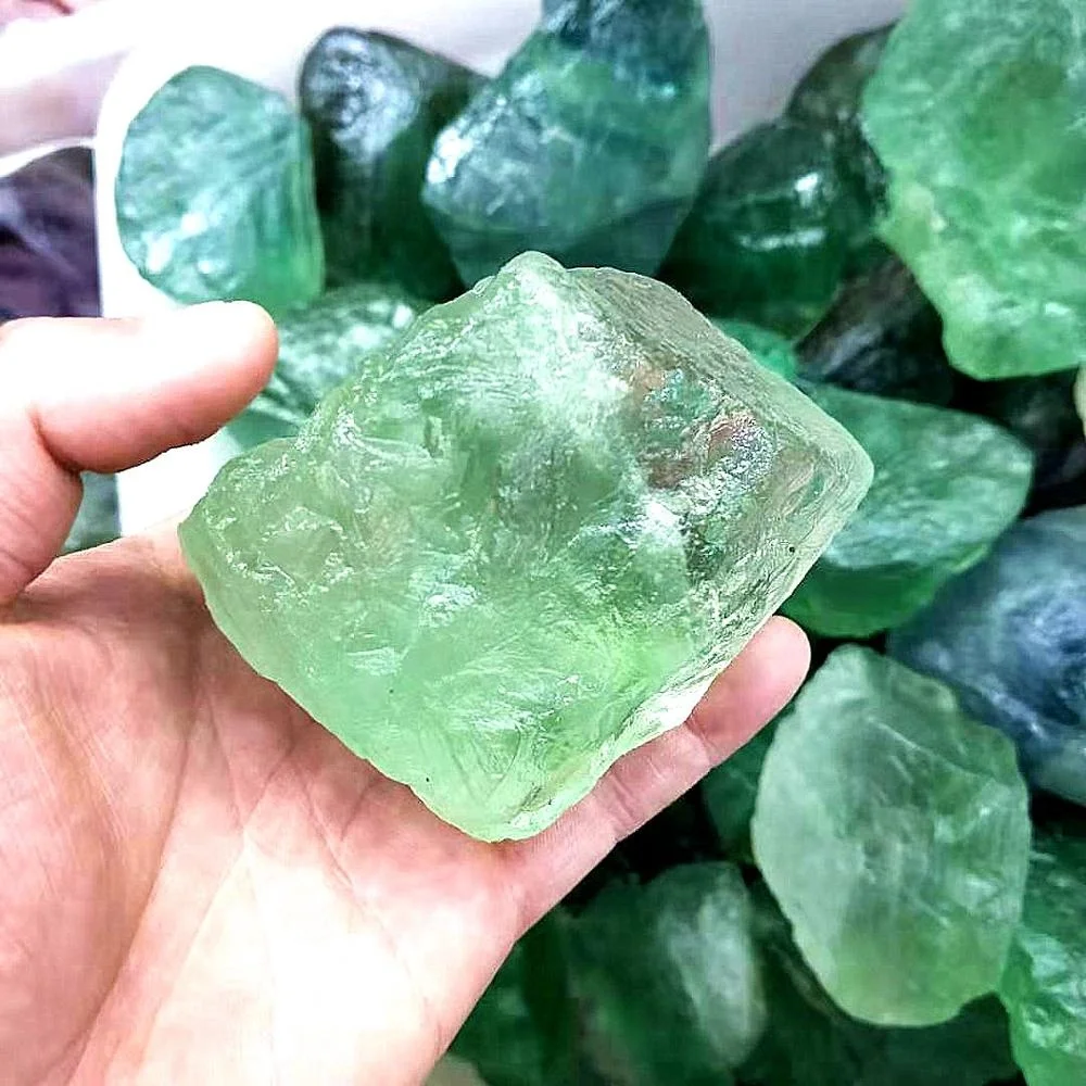 natural rough green quartz crystal stones raw fluorite stone
