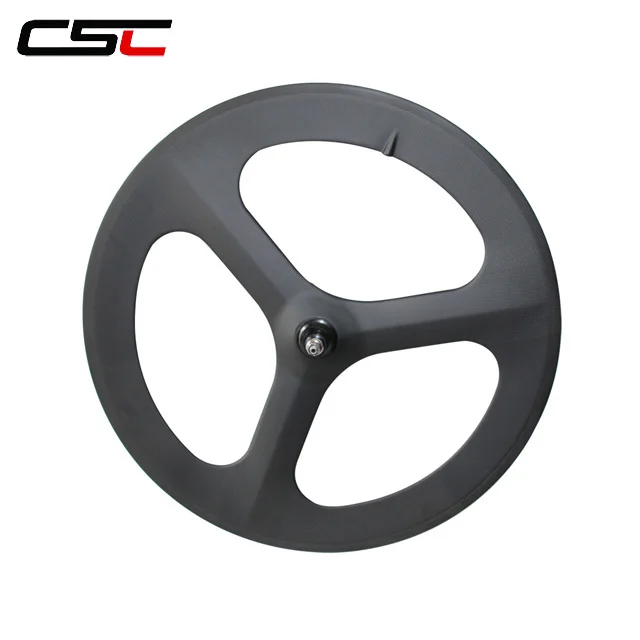 700c Track carbon wheels Tri spoke Front 88mm Rear clincher Wheelset Fixed Gear