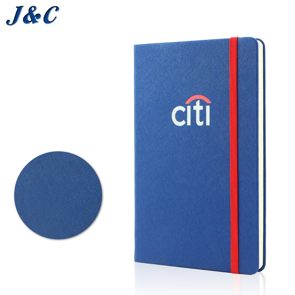 Promotional journal pu leather dot grid 80gsm paper Hardcover A5 Elastic band Customized Notebook