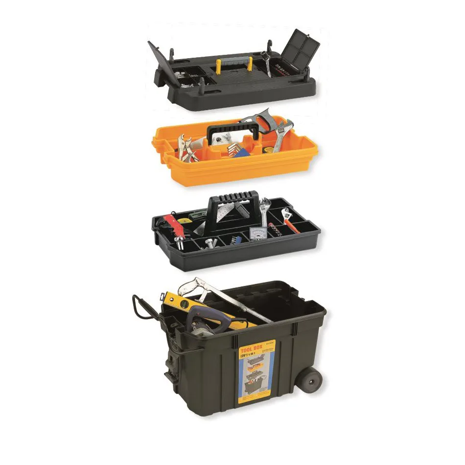 24inch three layers small portable trolley tool box plastic electronic storage toolbox truck