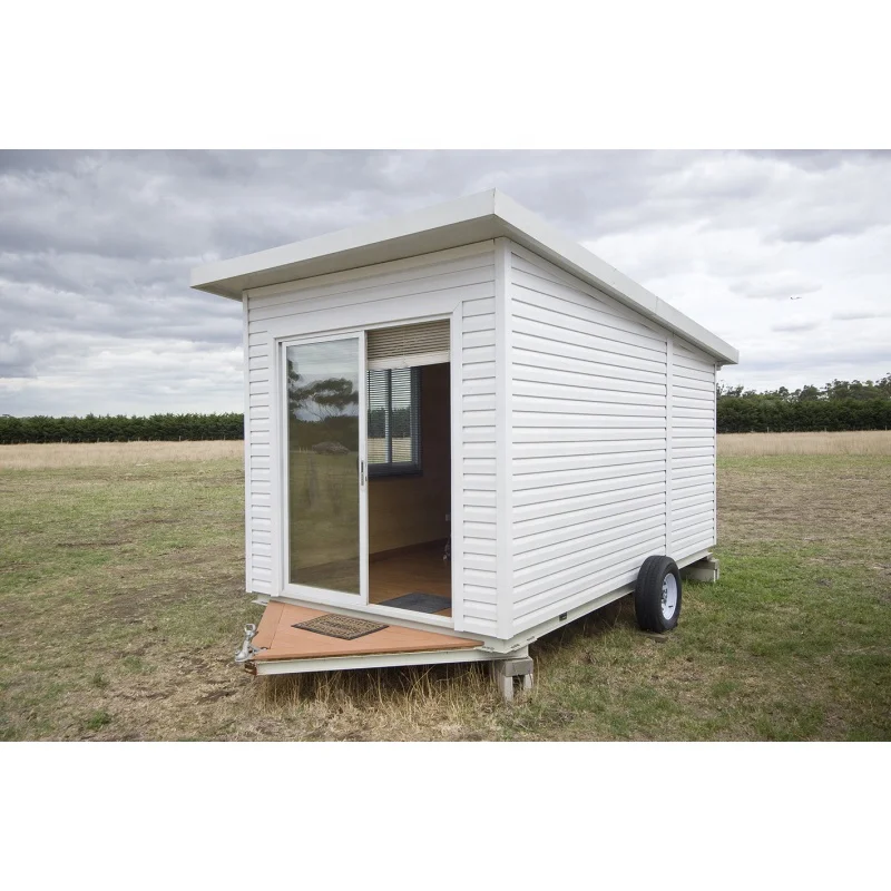 Portable mobile trailer container house with PVC external wall plate