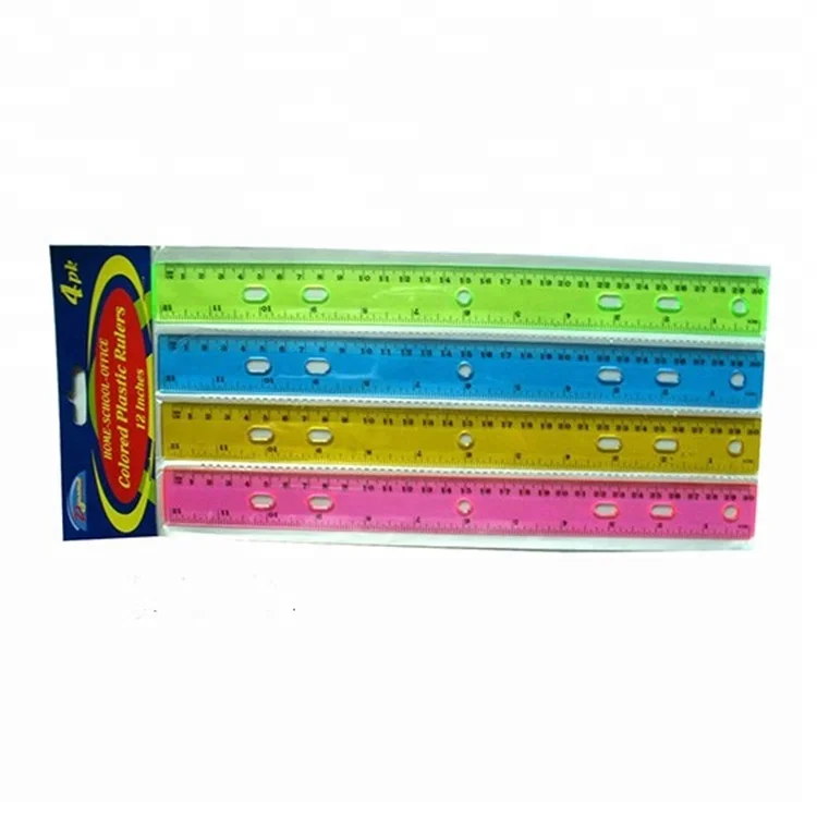 S4-3003(6H) Color Ruler 12 Inches 4 Per Pack