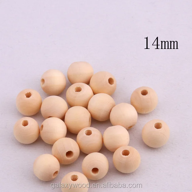 high quality 6 mm to 35 mm round shape natural unfinished wood beads