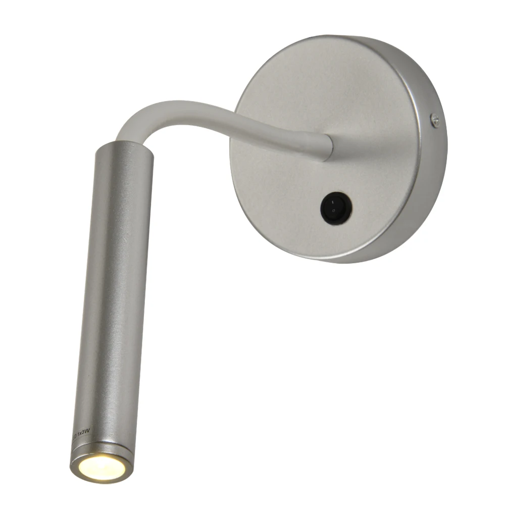 
Hotel Home Bed Reading Light 3W Wall Mounted Flexible modern wall light Snake LED Reading Lamp With On/Off Switch 