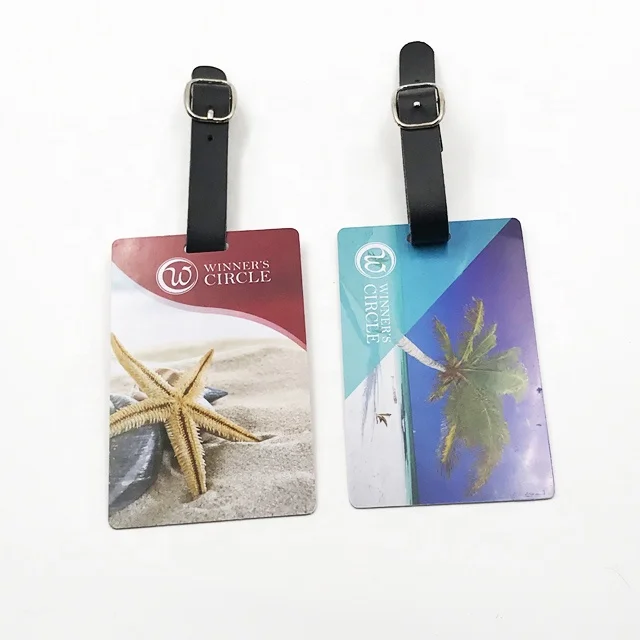 Customized Logo Bulk PVC Luggage Tag Leather Black Buckle Travel Accessories