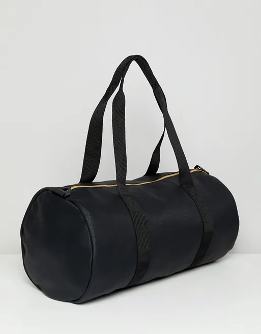 2019 fashion black gym bag OEM  duffle  travel bag pu  leather  duffle bag for men