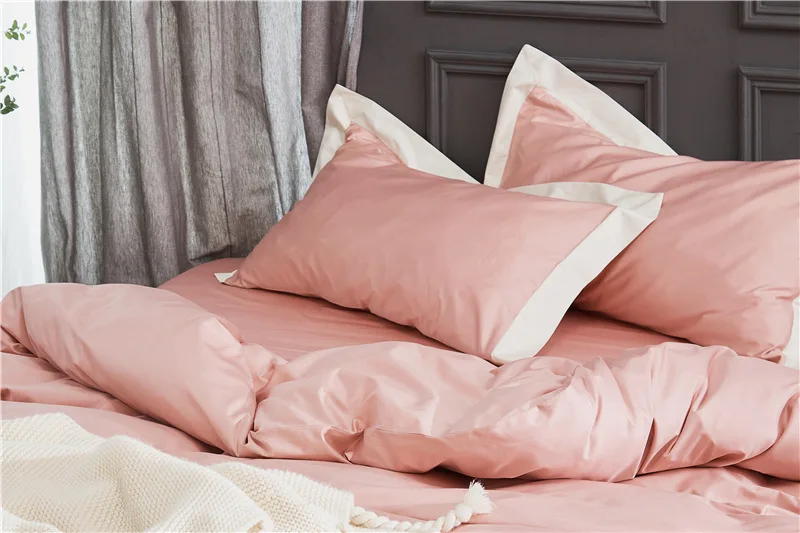 Supplier Cotton Satin Bed Cover China Woven 60 Solid 100% Cotton Grade a Sheet, Pillowcase & Duvet Cover Sets Embroidered 4 Pcs