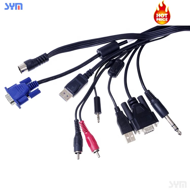 Custom Wire Harness Cable Assembly BNC RS232 DB15Pin male female  wire harness/battery/Solar cable