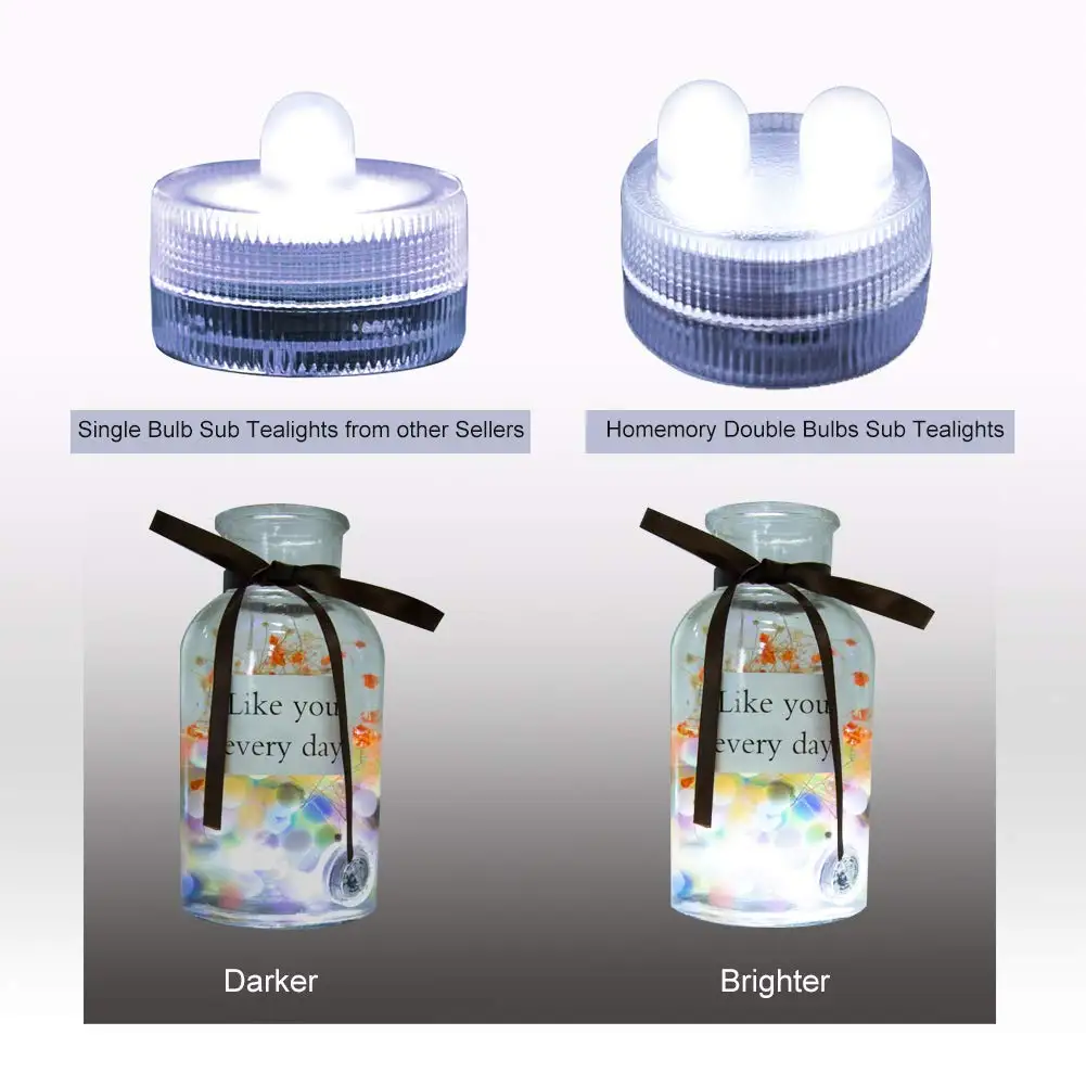 Romantic Battery Waterproof Submersible LED Tealight Electronic Candles Light for Wedding Party Christmas Valentine Decoration