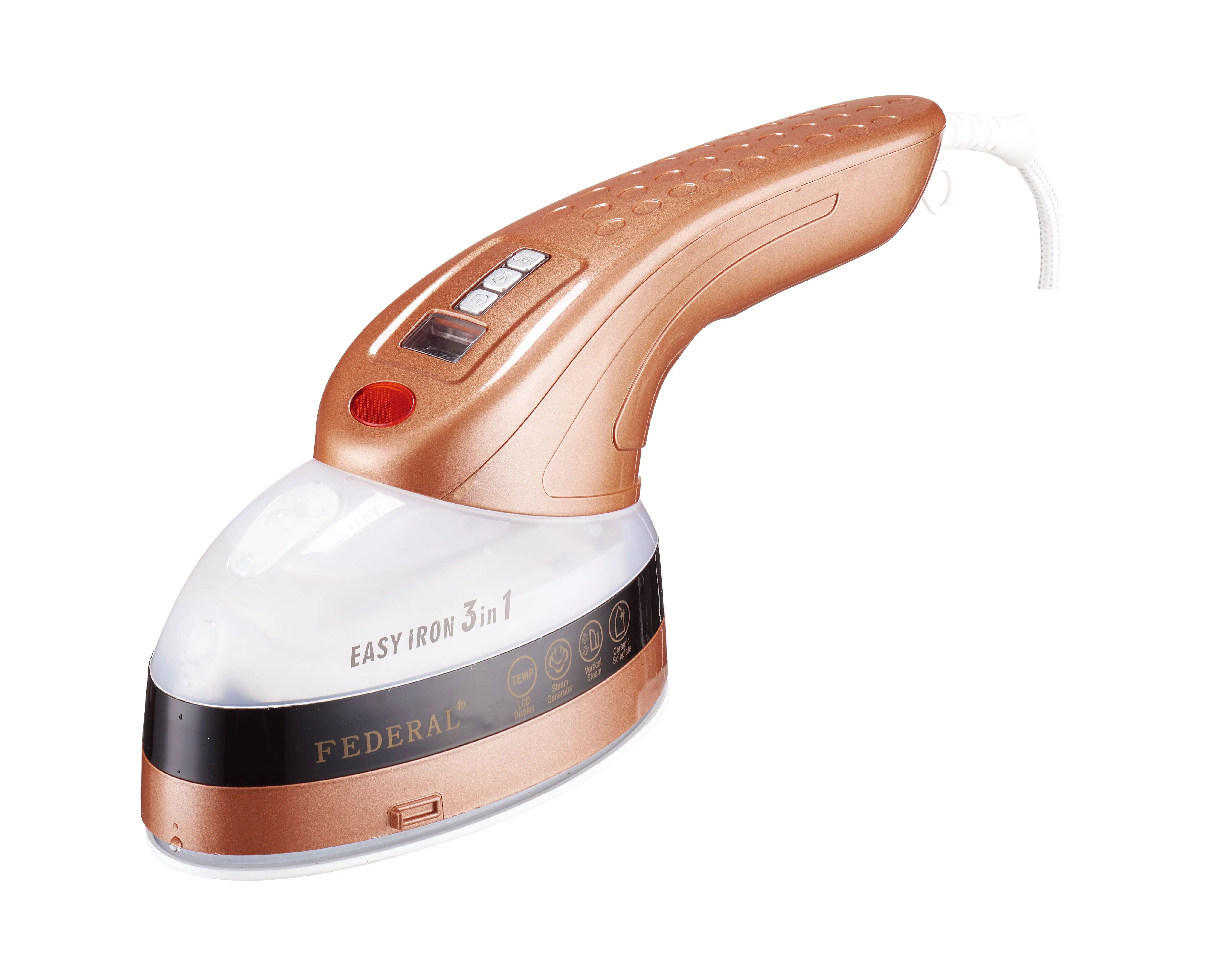 
Portable Handheld Steamer with Pump LCD Display Ceramic Soleplate 