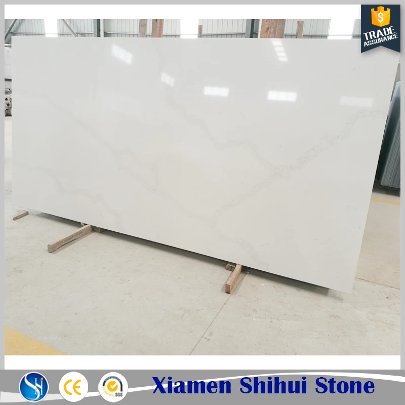 SHIHUI Engineering Stone Project One-stop Solution Artificial Snow White Quartz Stone Slab For Composite Dining Table Top