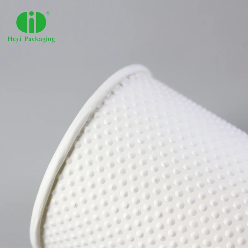 Disposable Corn Starch Coffee Cup bump paper cup Double Thickened Hot Drink Cup Coffee Beverage with Lid