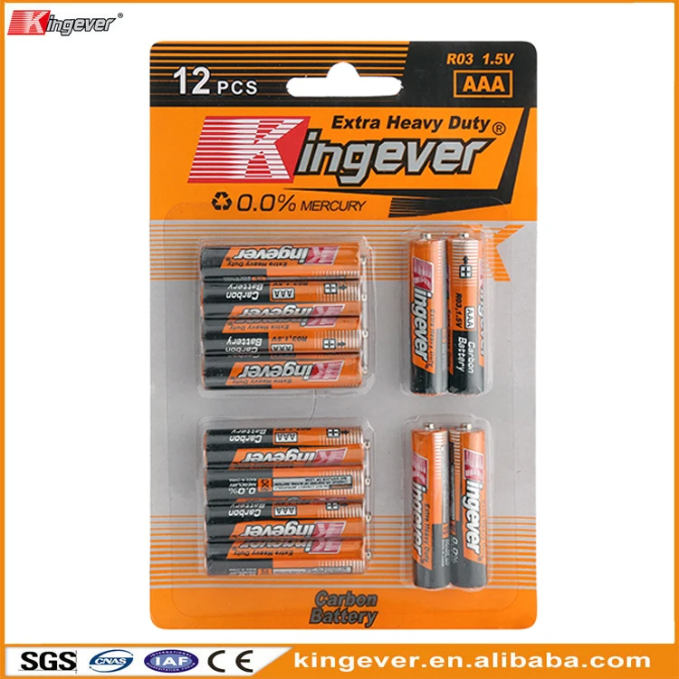 R03 AAA UM-4 1.5 V zn -MnO2 dry cell 12pack