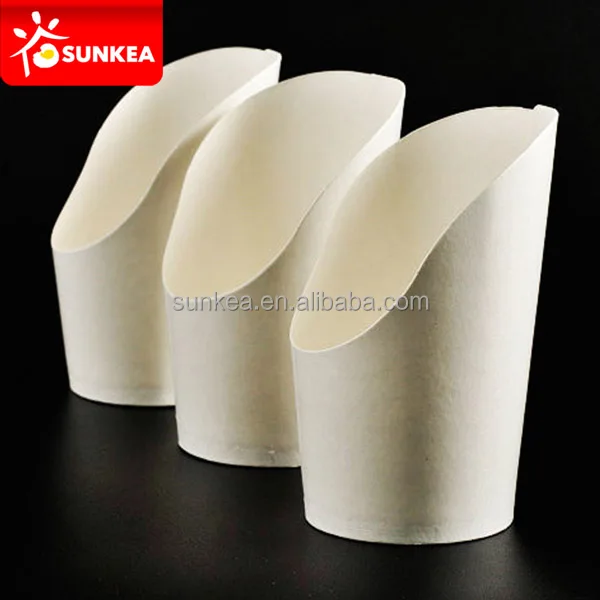 High-quality paper fry scoop cups, custom printed disposable hot chip scoop paper cups