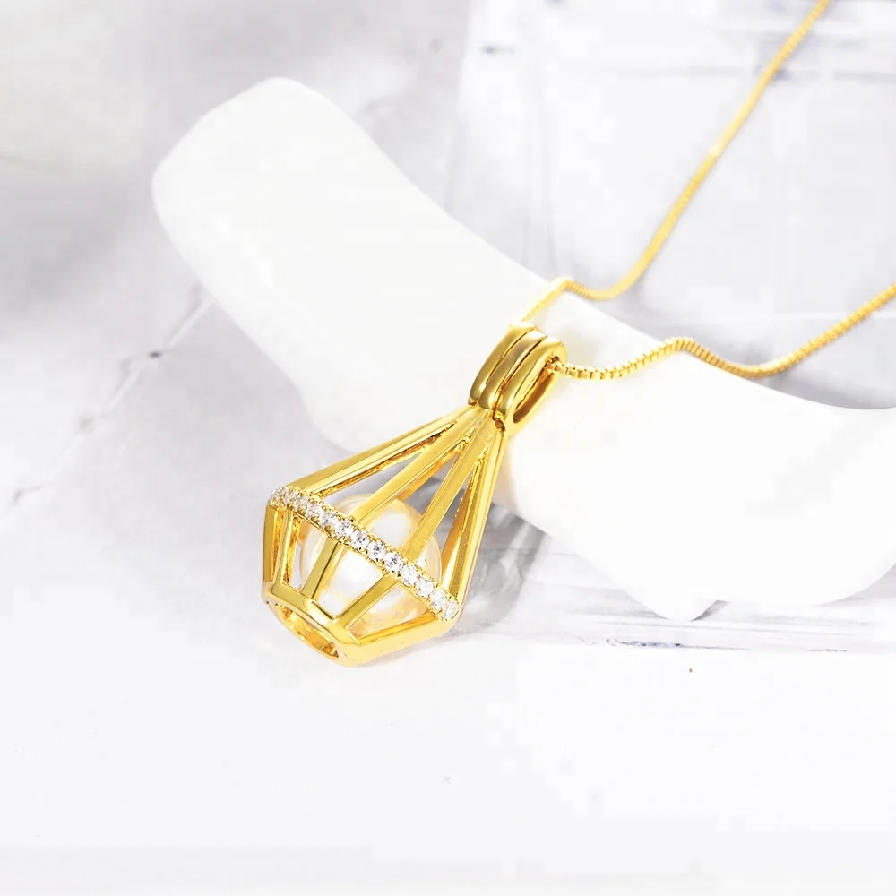 Wholesale Custom Fine Jewelry Manufacturer 925 Sterling Silver Pearl Bird Cage Pendant