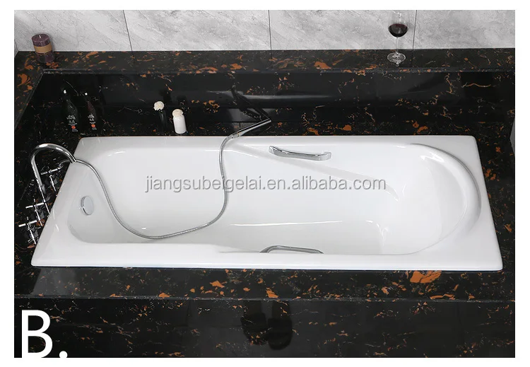 good quality built-in enameled cast iron bath tub for hotel and home of BGL-02