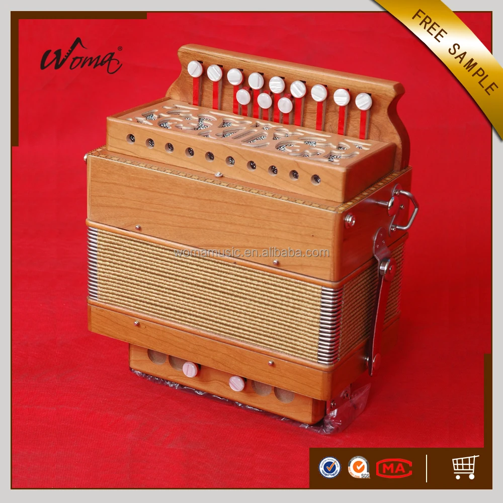 High Grade 12K2B Diatonic Wood Button Accordion With Cagnoni Reeds