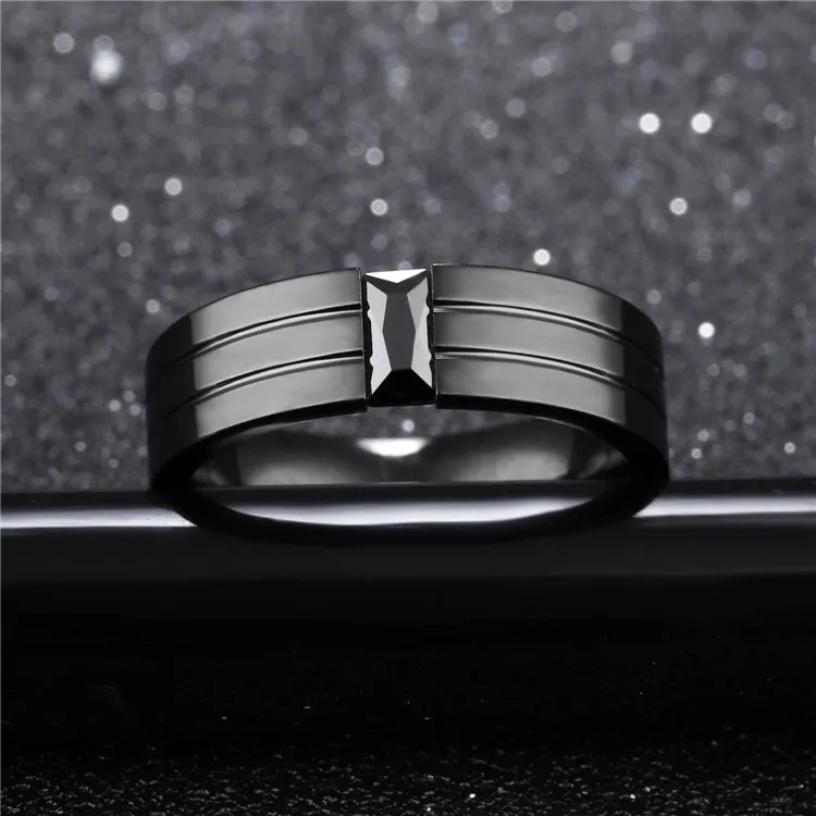 Fashion 316l Steel Jewelry Nice Design Black Metal Rings for Fingers Wholesale for Men Wholesale Woman Stainless Steel Ring