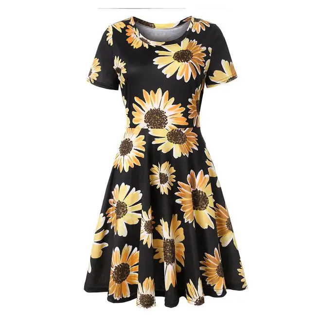 High quality Ebay Amazon Hot wholesale designer clothing simple Round Neck latest western dress patterns for ladies