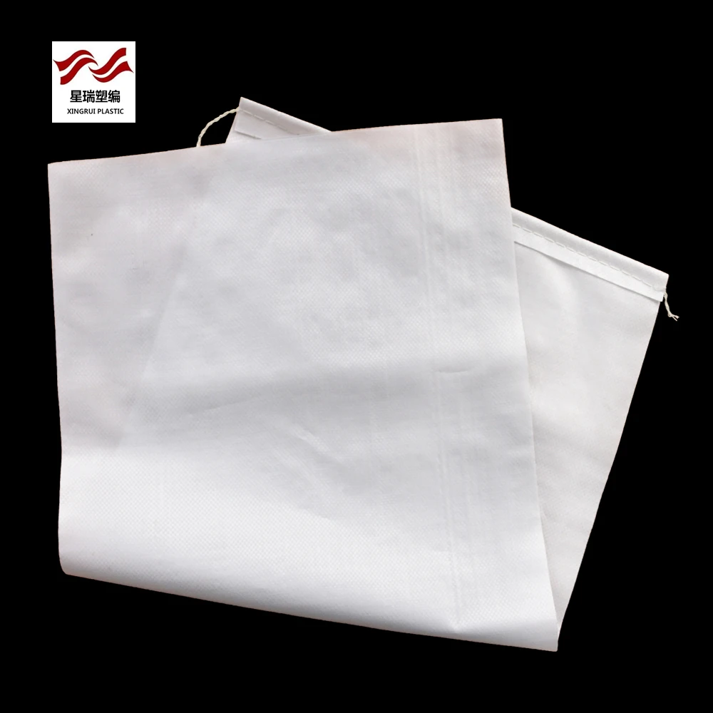 Xingrui white 50kg polypropylene charcoal packaging bag feed bags for sale