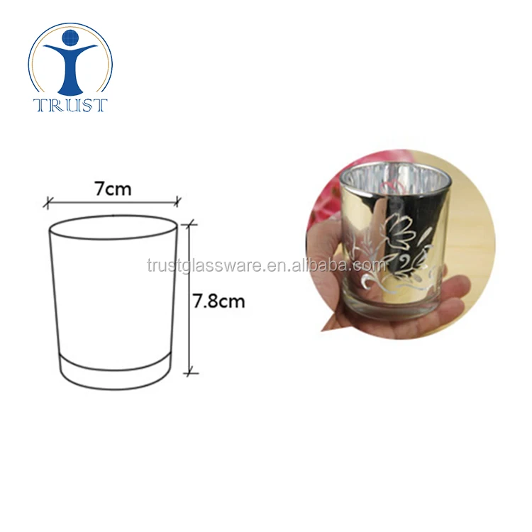 Wholesale Machine Made Electroplate Colored Scented Gold Silver Cute Glass Candle Jar