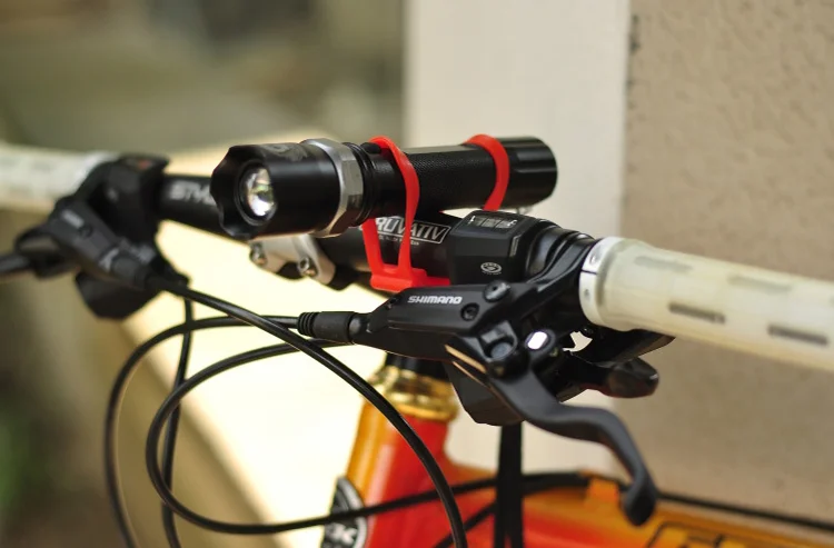 MTB Cycling Bike Bicycle Silicone Band Flash Light Flashlight Phone Strap Tie Ribbon Mount Holder