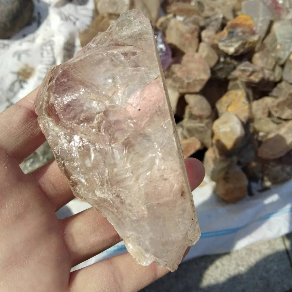 Cheap price natural raw white clear quartz bulk stacked crystal rough stone for wholesale