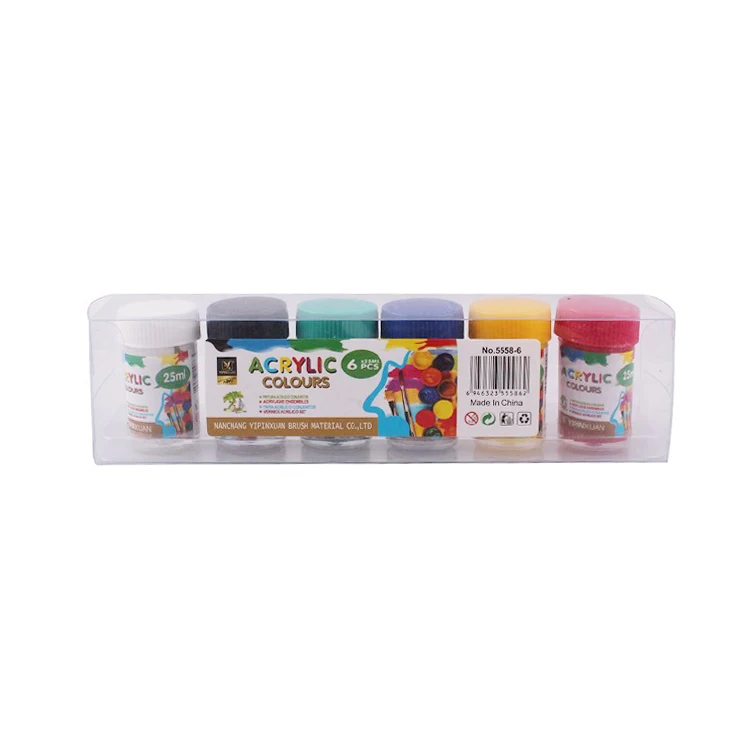 2019 Students 6 Colors 25 ml Acrylic Paint With Color box Packing