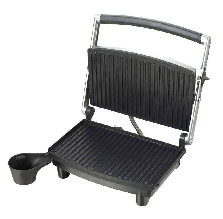 Anbo Professional S.S Cover Sandwich Press BBQ Grill Non Stick Plate & Cool Touch Handle Sandwich Maker 2 Slice Contact Grill