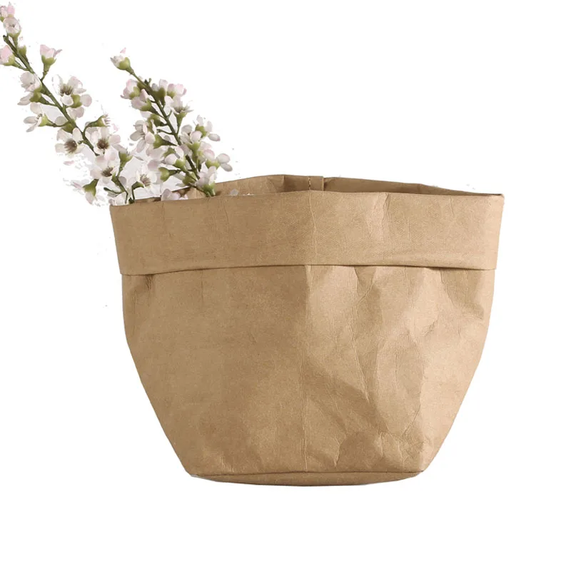 Biodegradable Washing 2 Ply Customized Kraft Paper Bag For Food Grocery