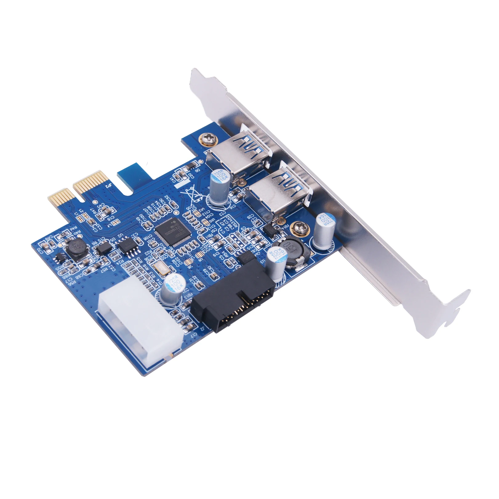 Meitk PCI-E USB3.0 D720201 2 порта USB3.0 + боковые плагин 19PIN карты расширения