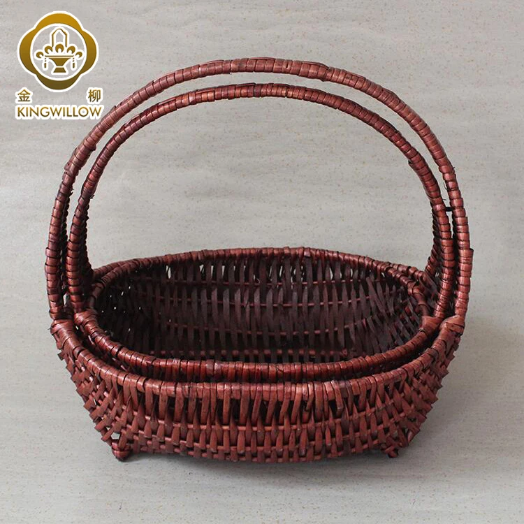 Pure handmade basket wicker gift basket with handle