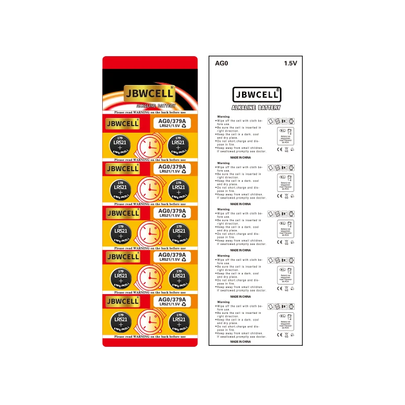 1.5V AG Series Button Cell Battery LR521 Ag0 For Watch