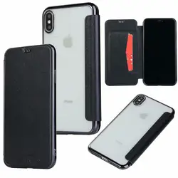 Wallet Book Style PU Leather Phone Case For iPhone X XR XS Max 5 5S SE 6 6S 7 8 Plus Transparent Clear Back Cover Shell