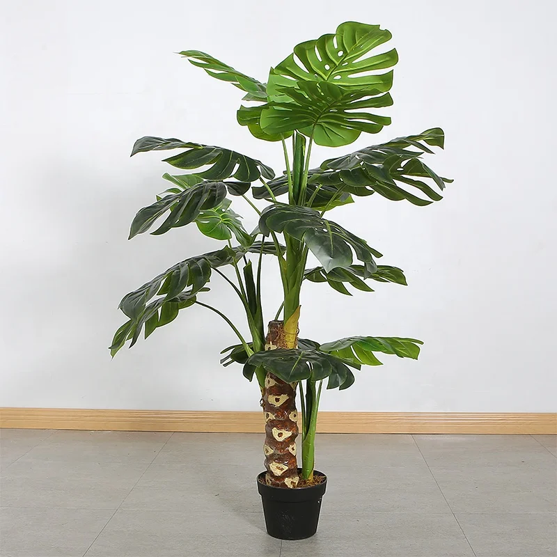 125cm artificial monsteras deliciosa bonsai hotel clothing store mall bar office window decoration plastic green plant potted