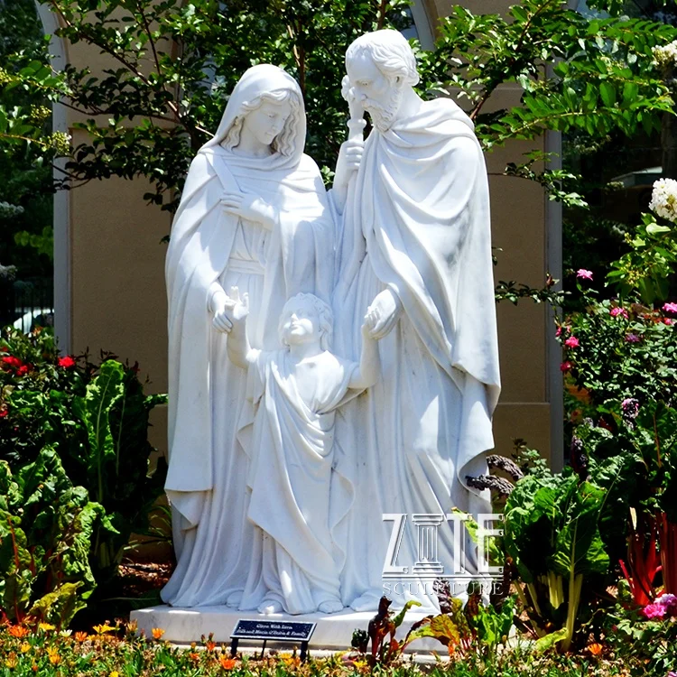 Life size resin sculpture fiberglass mary st joseph and baby jesus figurines statue