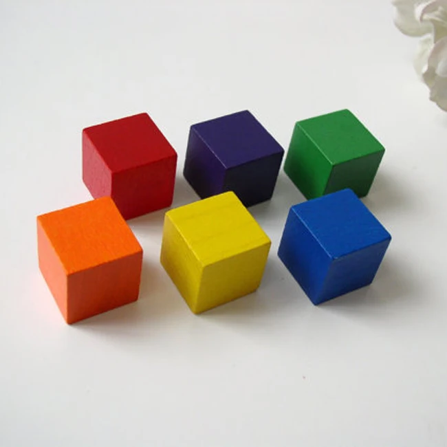 wholesale Custom colorful schima wood  cubes for kids