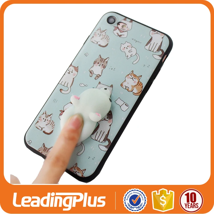Стресс Редуктор 3D Трехмерный мультфильм Squishy телефона чехол для Iphone 7 Plus
