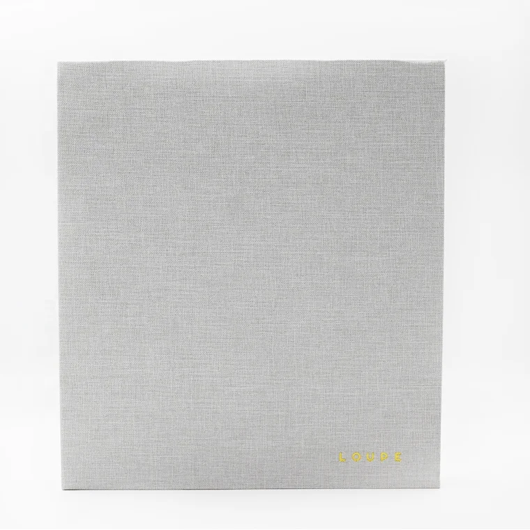 Папка из серой ткани в твердом переплете для документов A4/папка льна с 3 D-образными кольцами золотая фольга штамповочный логотип на заказ