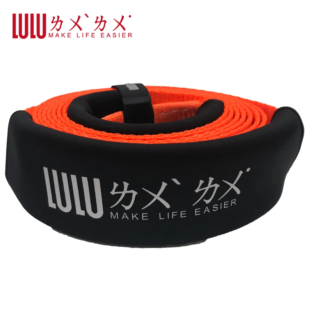 LULU автомобильный буксировочный кабель 5m5T 11000LBS ремень с 2 крючками сверхмощный