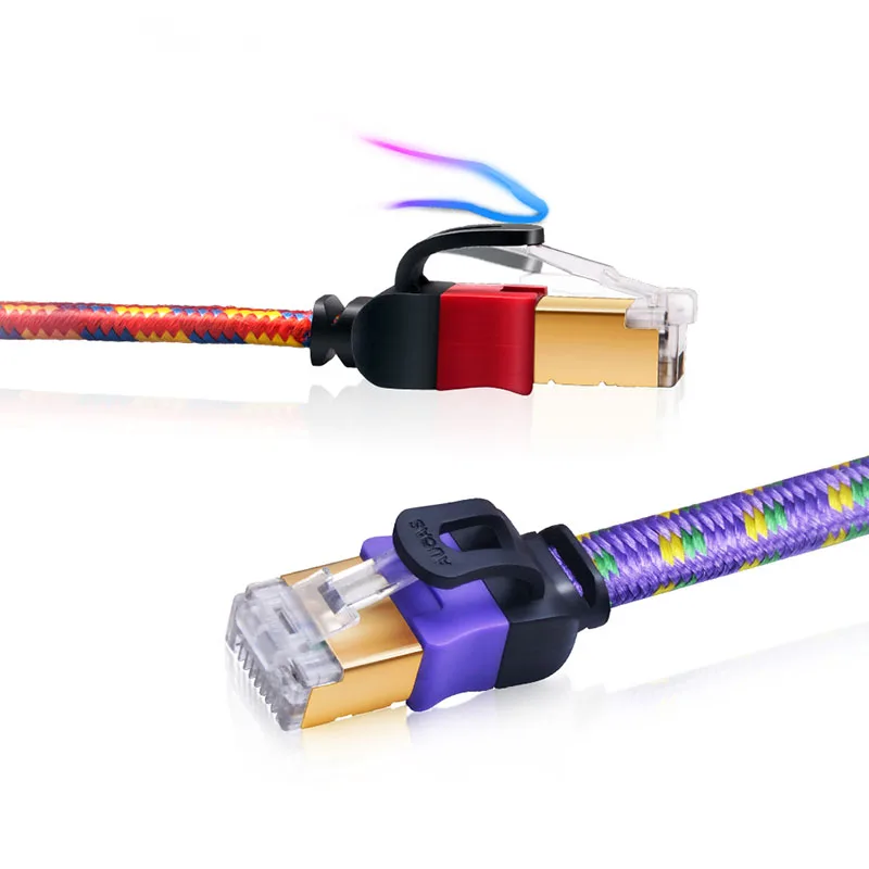 Golden Flat Ethernet Cable RJ45 cat 7 network cable for office network