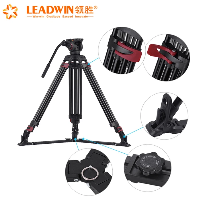 609A профессиональный видео штатив-трипод из алюминиевого сплава с панорамной головкой, подходит для видеокамеры и Dslr