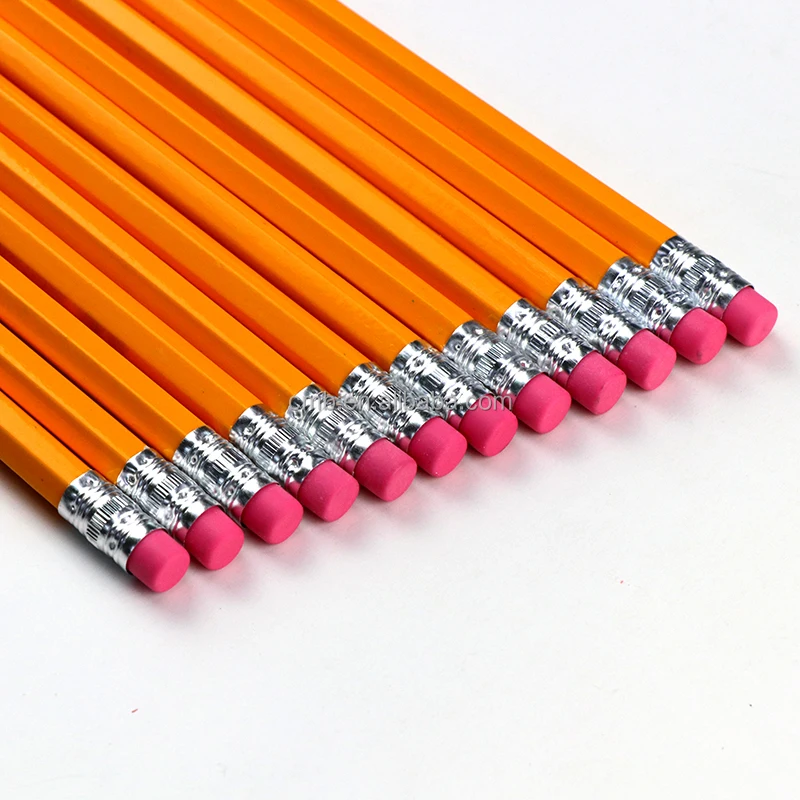 Wood Graphite Drawing Pencils with Eraser for School Supply