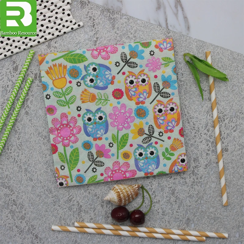 OEM embroidered bar counter table tissue paper napkin