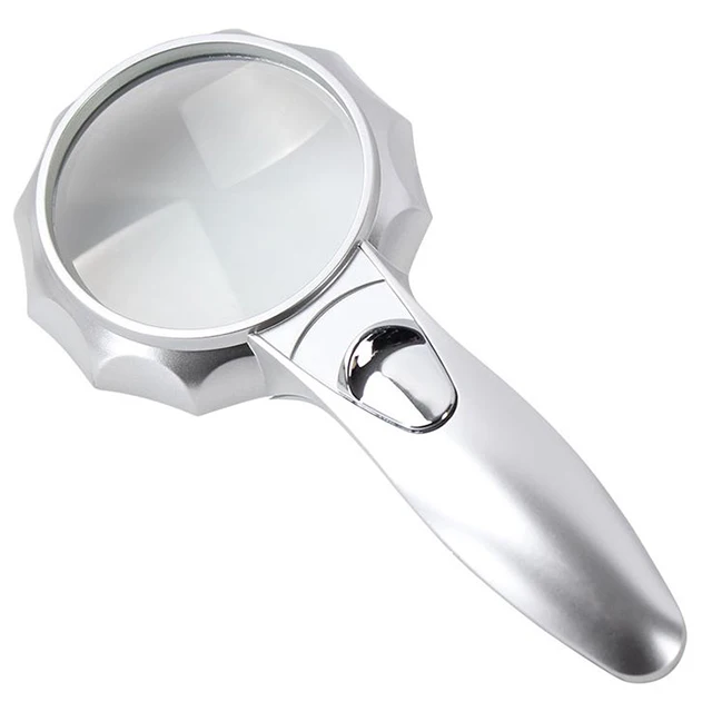 4X75mm New High Quality TH-600556 Green Glass Led Light Handheld Magnifier